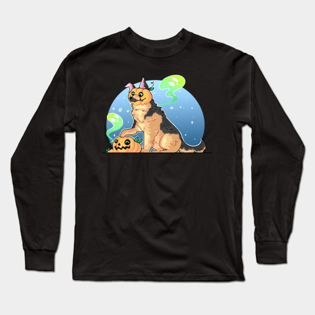 German shepherd - Pumpkin Long Sleeve T-Shirt by Yukipyro